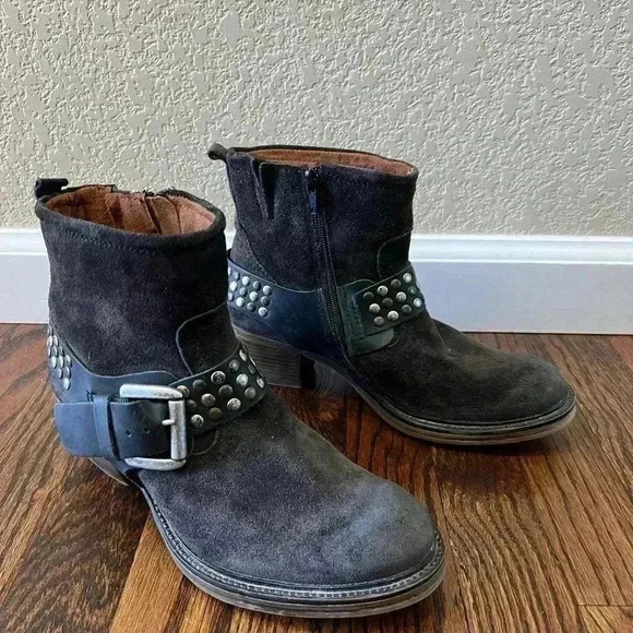 JOSEF SEIBEL Toni Studded Harness Ankle Boots Size 37/ 6.5-7 Brown Suede, - Picture 2 of 16